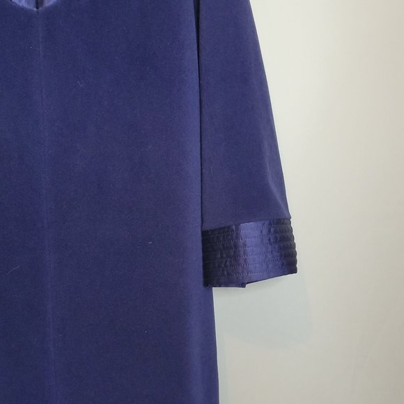 Vintage Vanity Fair Robe Zip Up Navy Blue Size Small Velour Long Sleeve 70s 80s - Picture 4 of 9